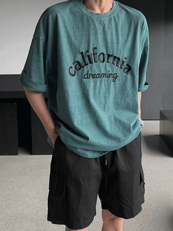 캘리 피그먼트 반팔 티셔츠 (5color)