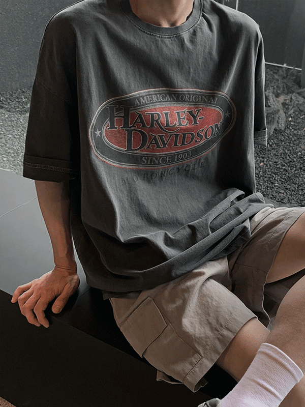 할리 피그먼트 반팔 티셔츠 (4color)